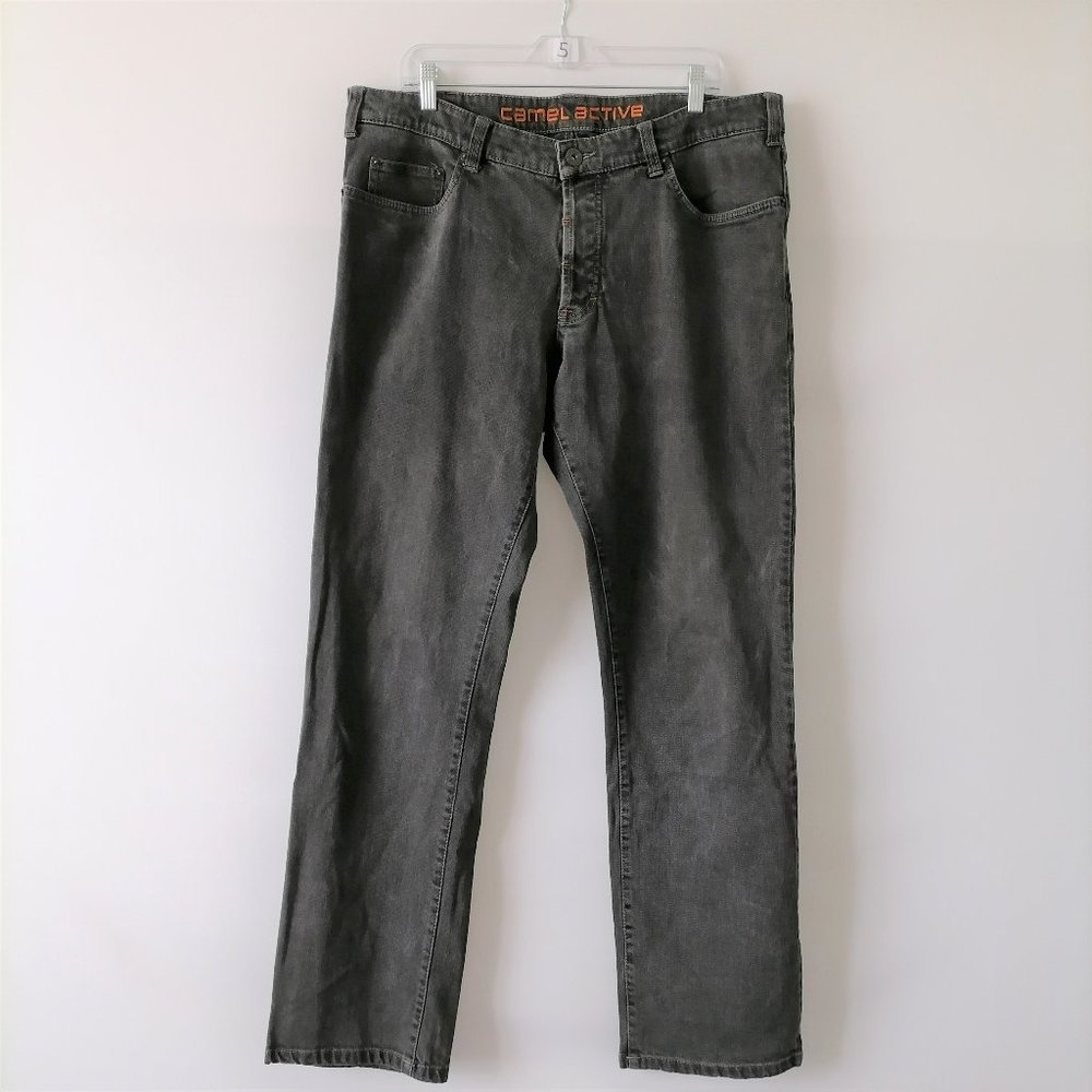 Camel Active Mens Charcoal Gray Mid Rise Denim Straight Jeans Size 40x34